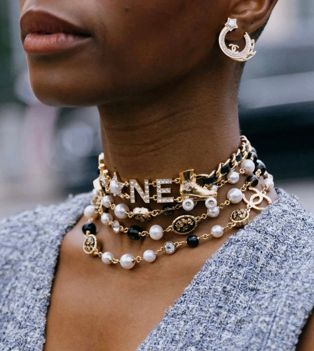 18K CC 24B Long Pearls Necklace