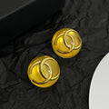 18K Vintage CC Yellow Crystal Earrings
