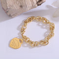18K T Heart Tag Gold Bracelet