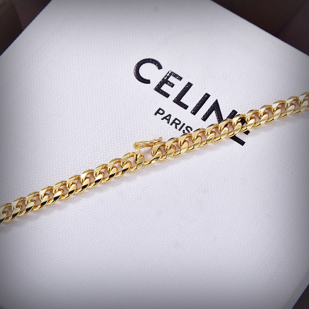 18K CD Triomphe Small Gourmette Necklace