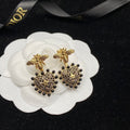 18K CD Hear Bee Diamond Earrings
