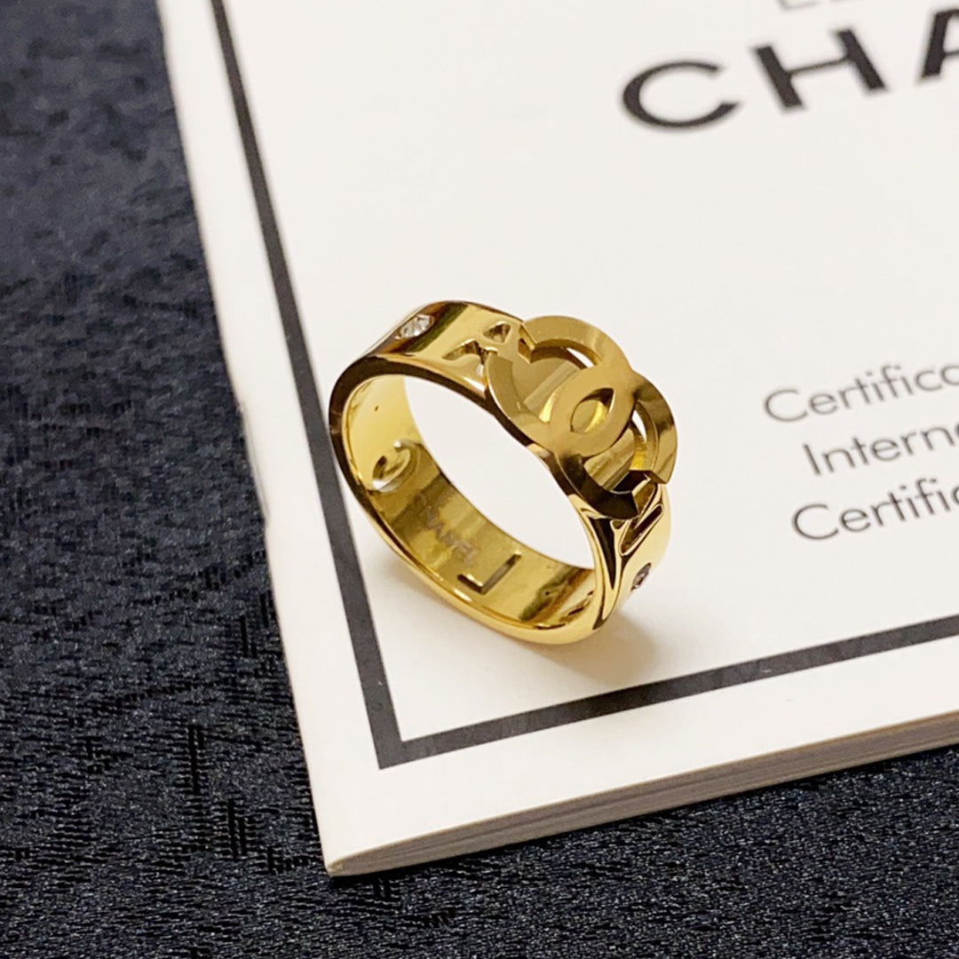 18K CC Yellow Gold Ring