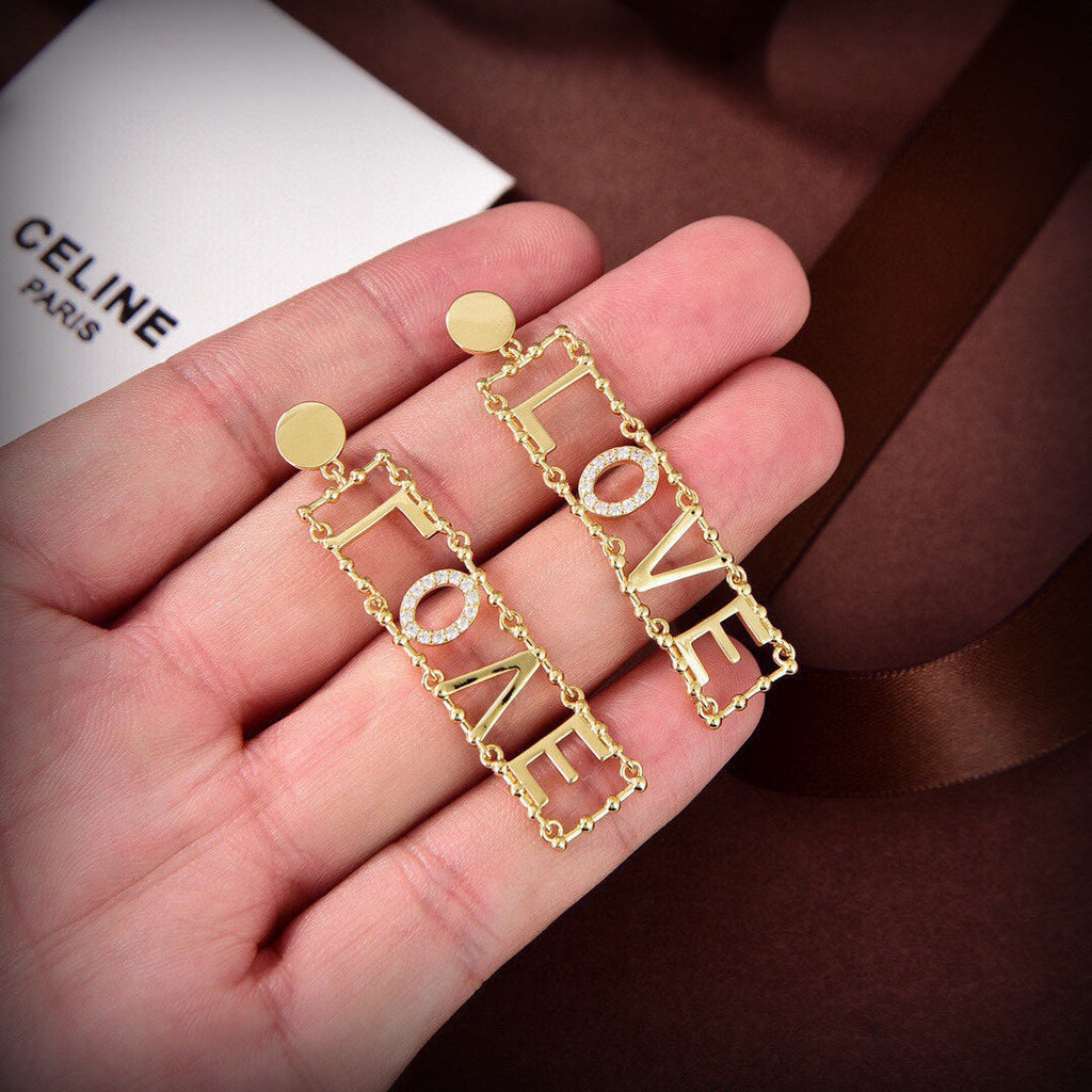 18K Triomphe LOVE Diamonds Earrings