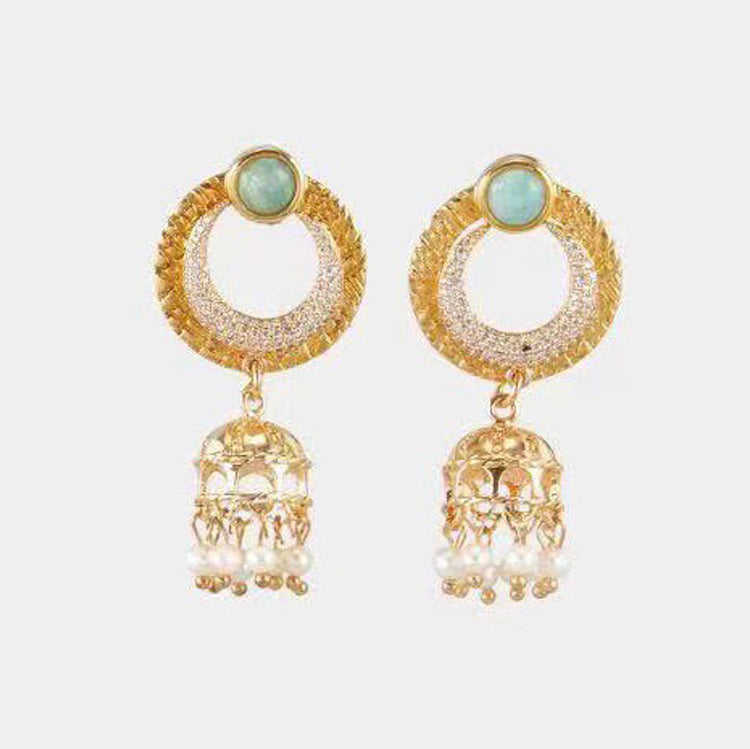 18K BV Circle Diamonds Earrings