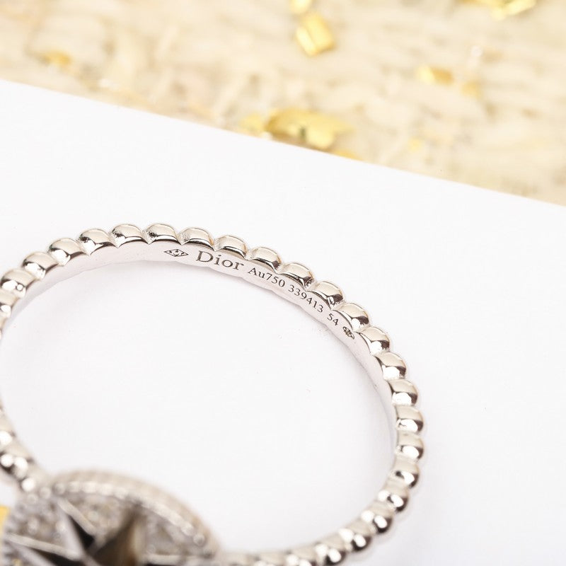 18K CD Compass Diamond Gold Ring