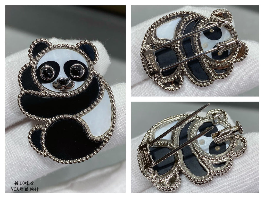 18K Lucky Animals Panda Clip Brooch