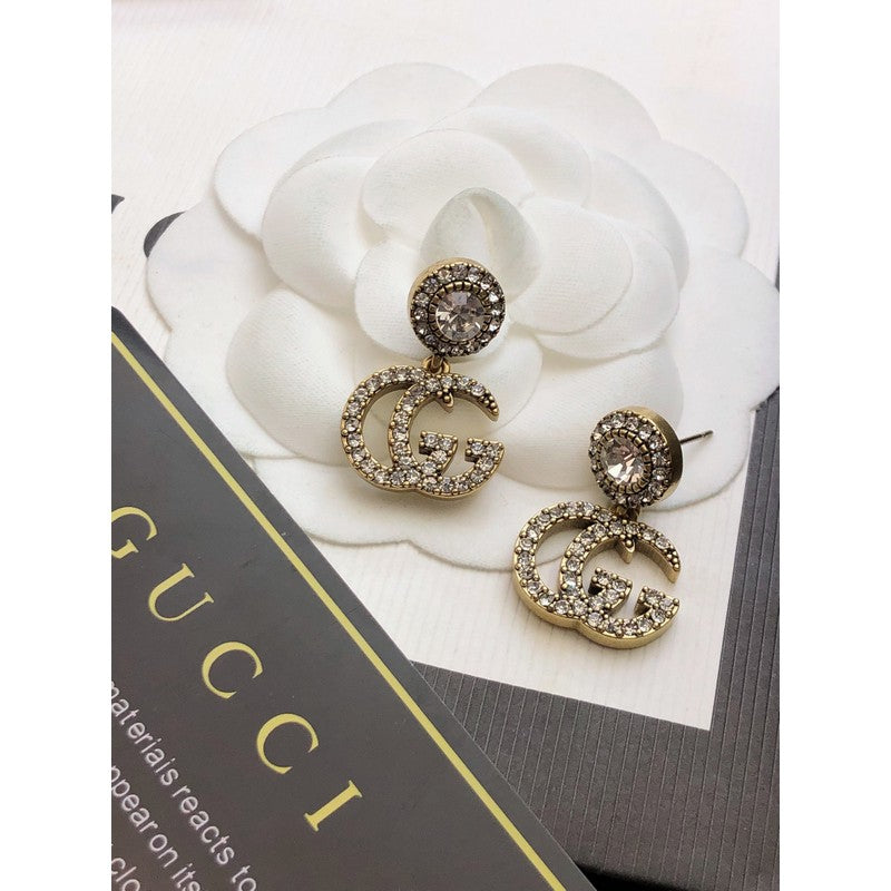 18K GG Crystal Pendant Earrings