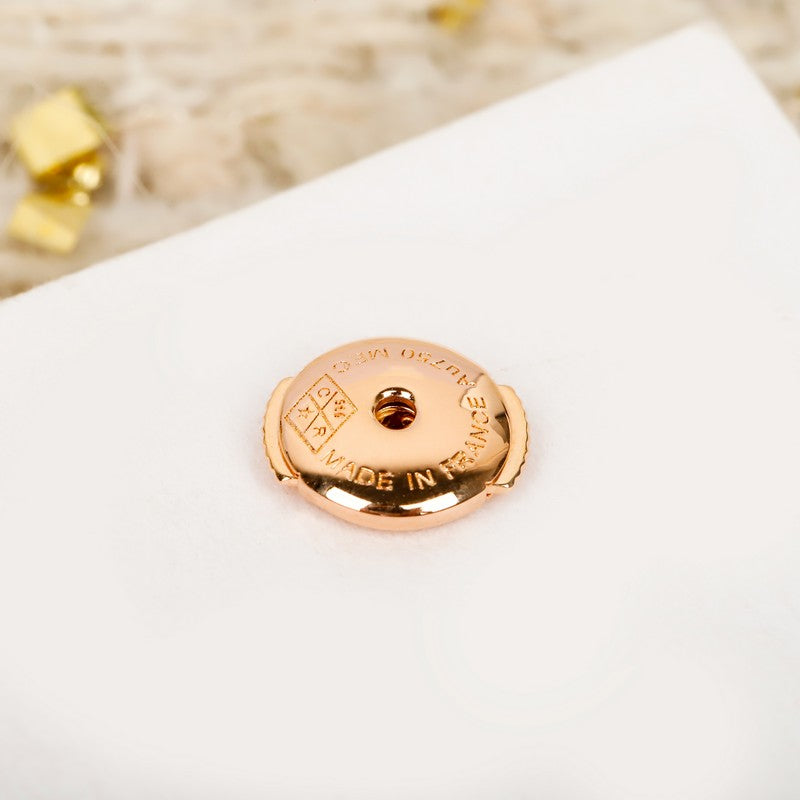 18K CD Flower Rose Gold Earrings