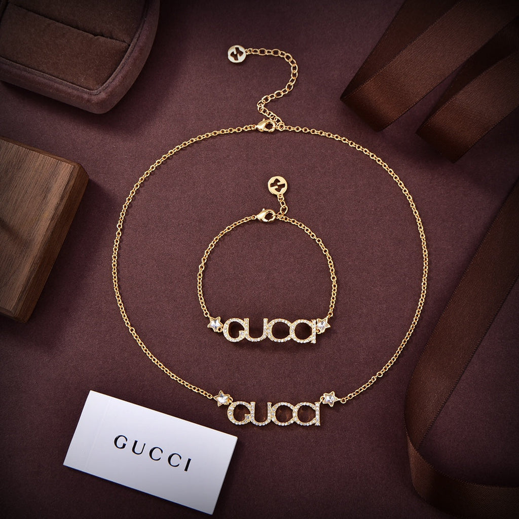 18K GG Embellished Script Letter Bracelet