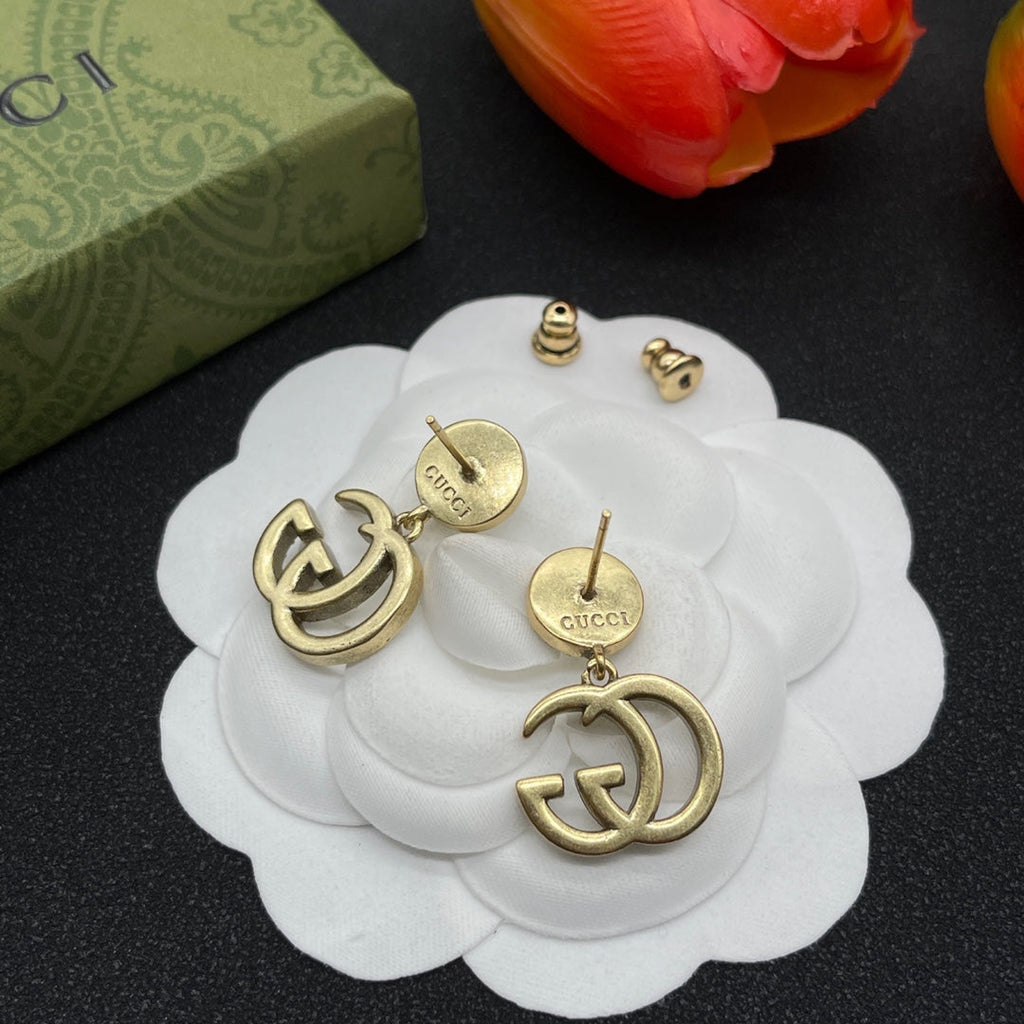 18K Double G Crystals Earrings