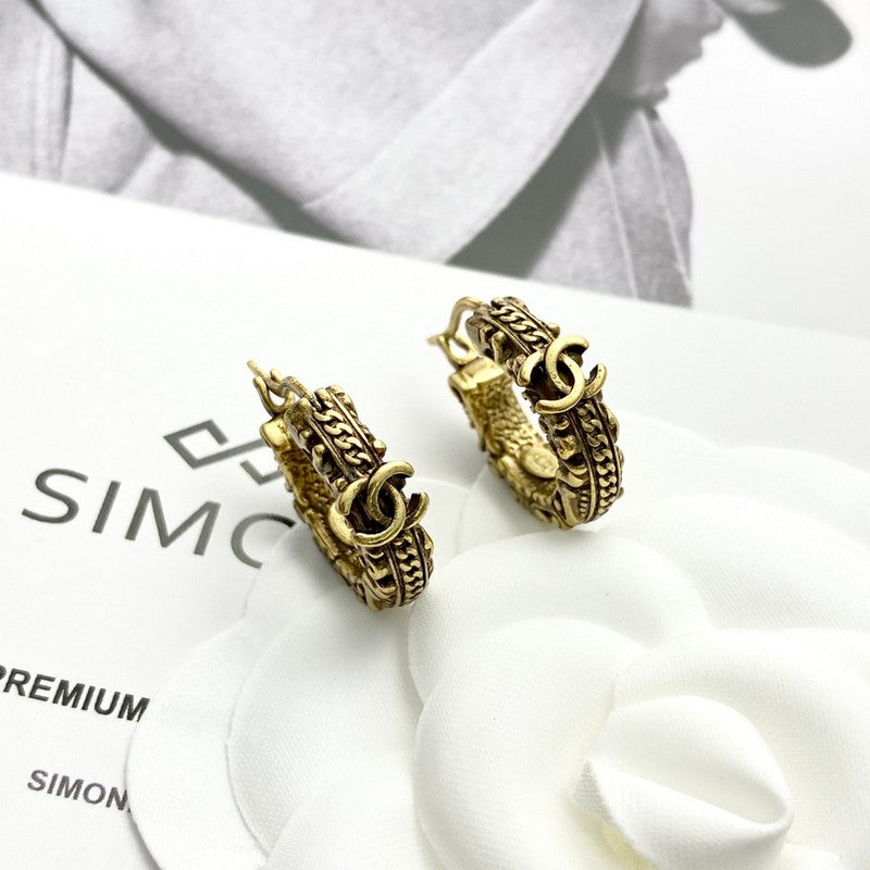 18K CC 24C Vintage Gold Earrings