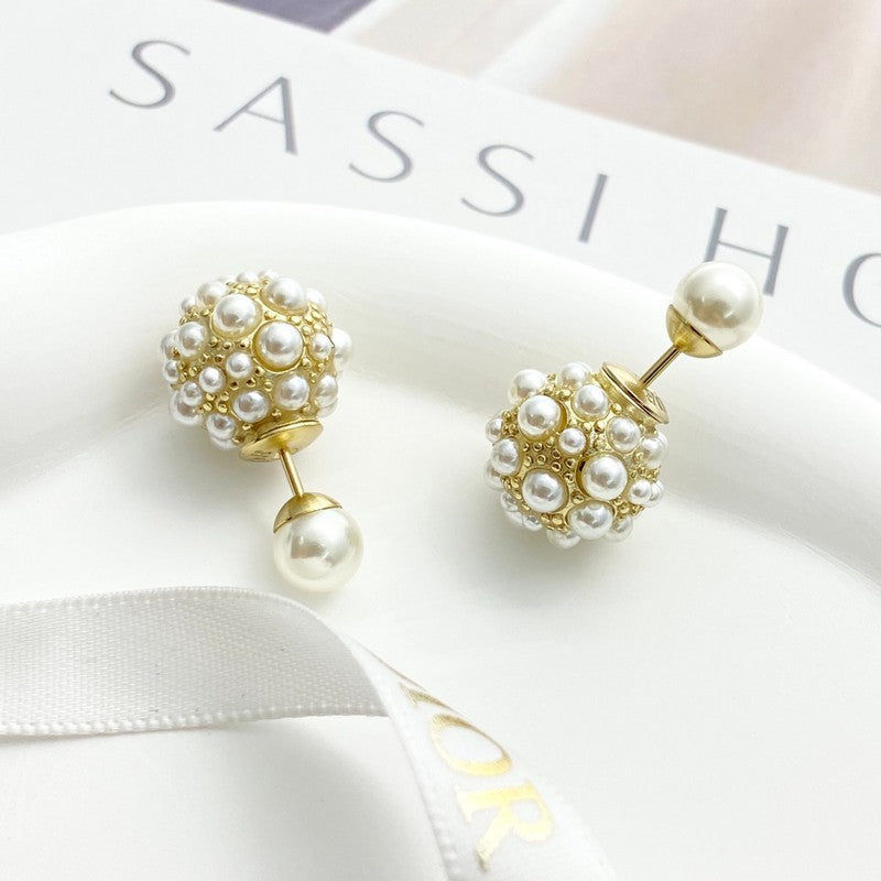 18K CD Pearl Gold Earrings