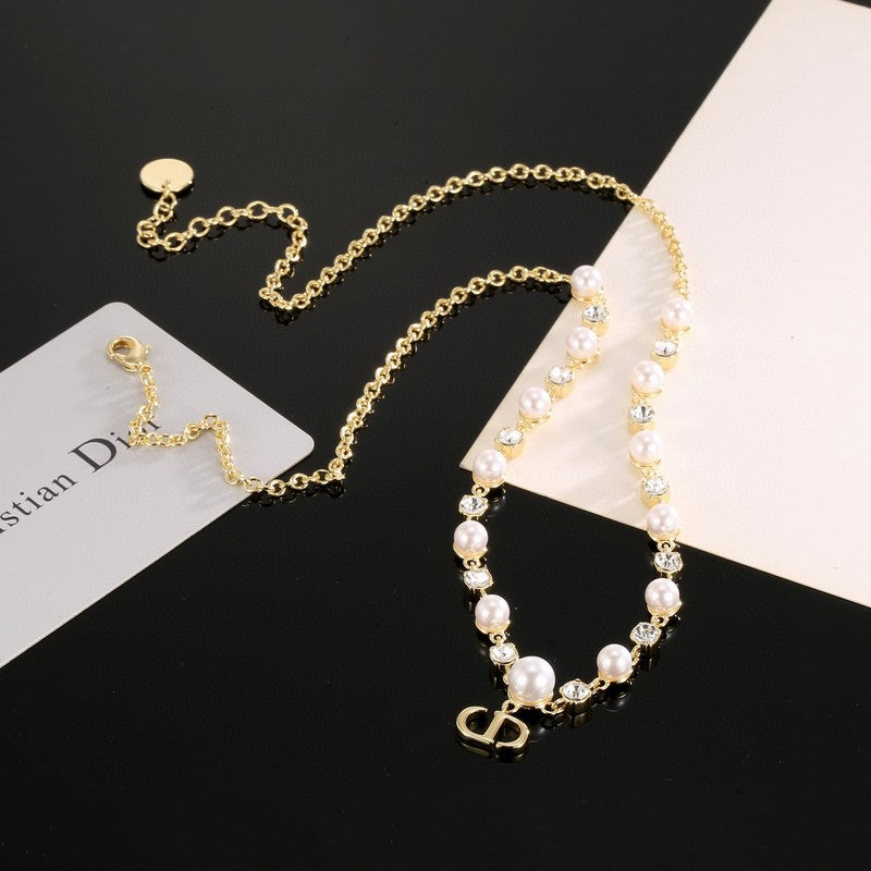 18K CD Pearl Chain Necklace