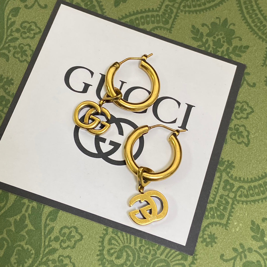 18K Double G Hollow Earrings