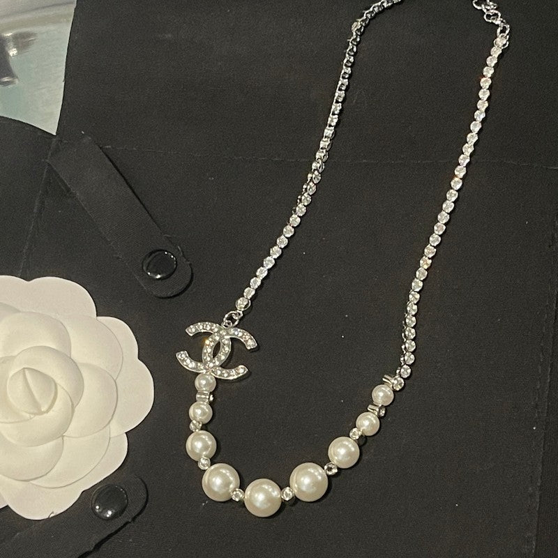 18K CC Pearl Chain Necklace