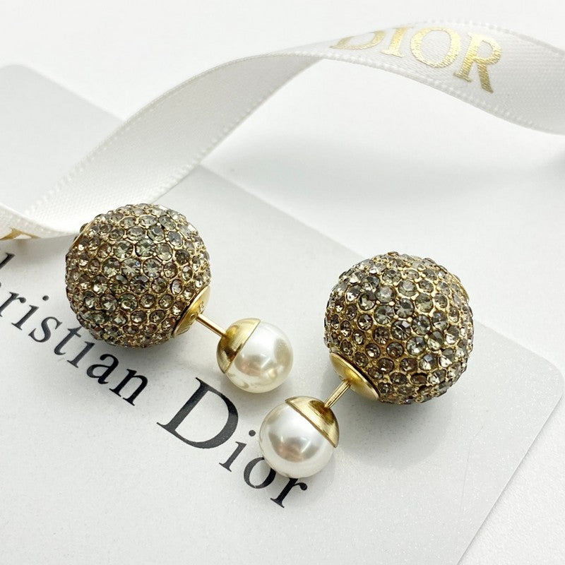 18K CD Diamond & Pearl Gold Earrings