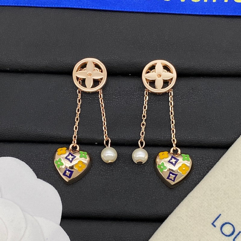 18K Louis Diamond Pearl Drop Earrings