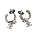 18K CC Diamond Pendant Earrings