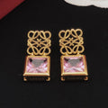 18K Anagram Crystal Earrings