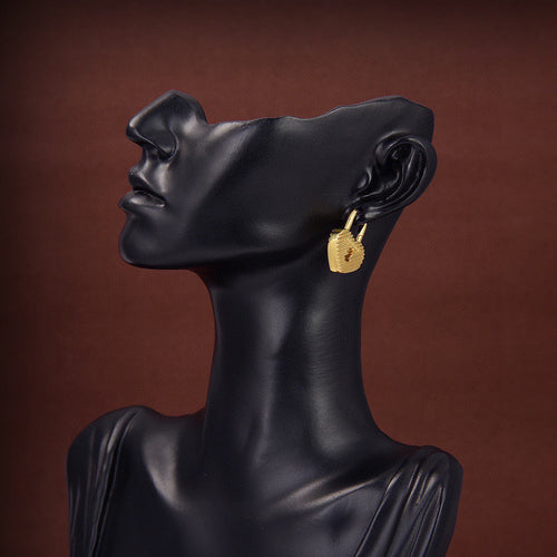 18K BB Hear Lock Earrings