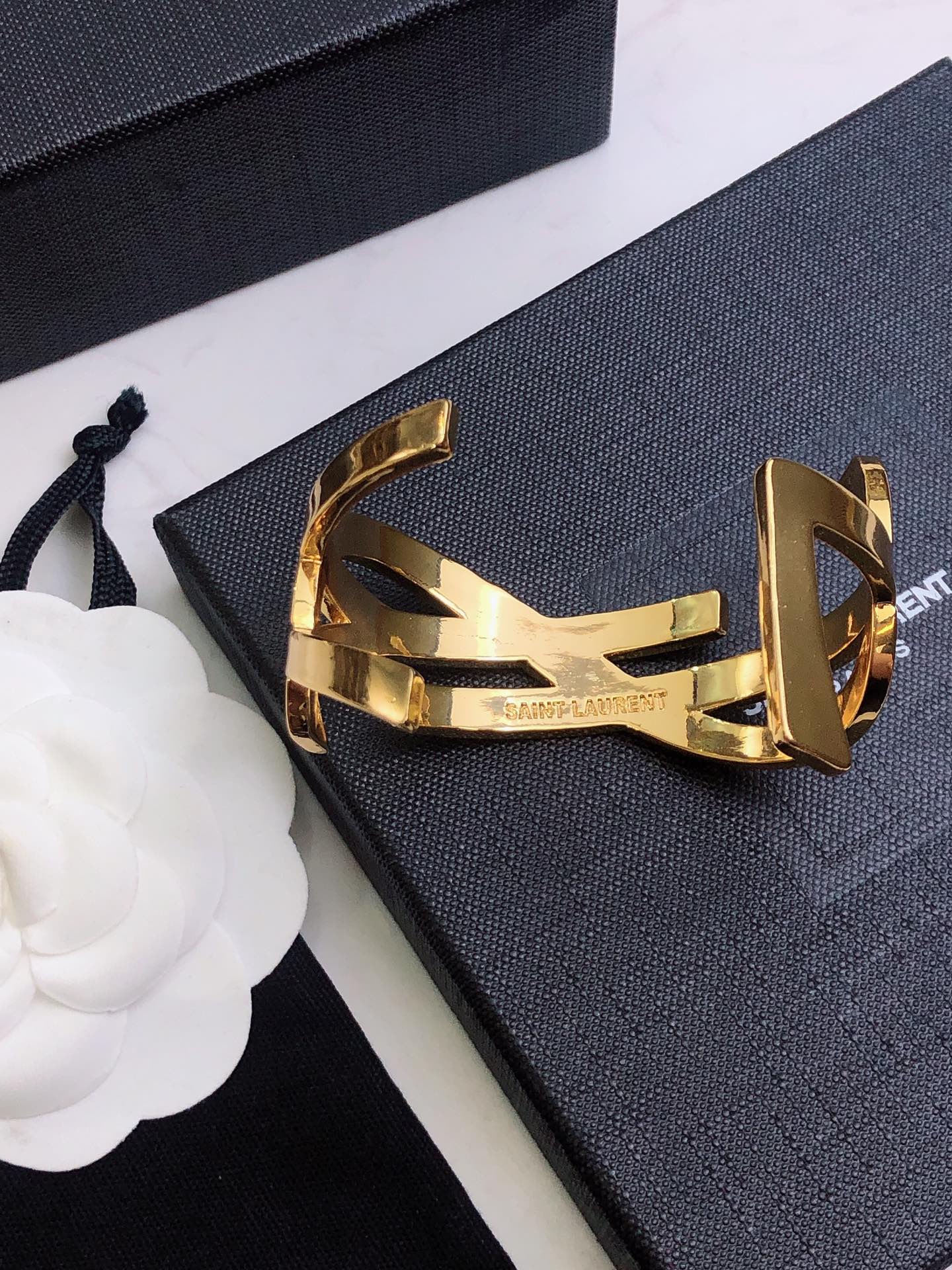 18K Saint Monogram Cuff Bracelet