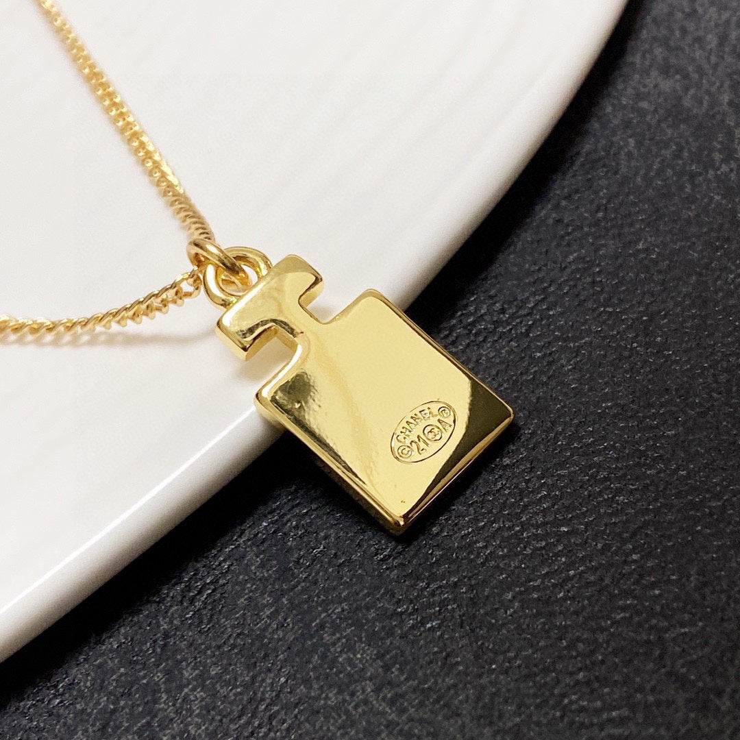 18K CC Perfume Bottle Necklace