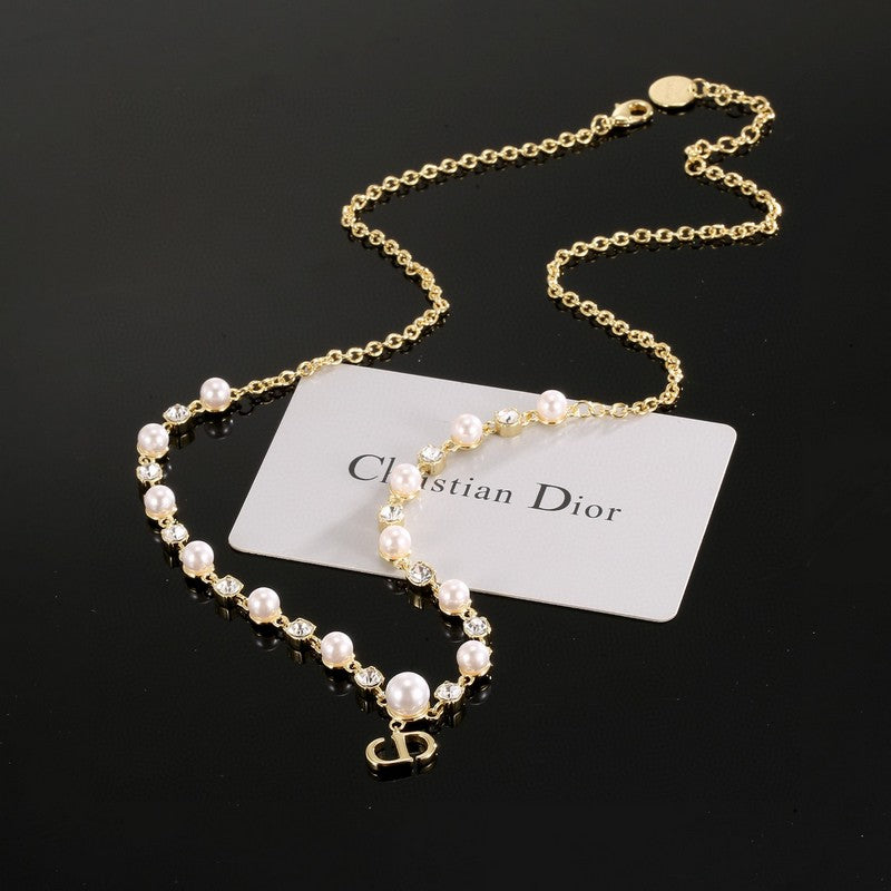 18K CD Pearl Chain Necklace