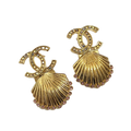 18K CC Shell Pendant Earrings