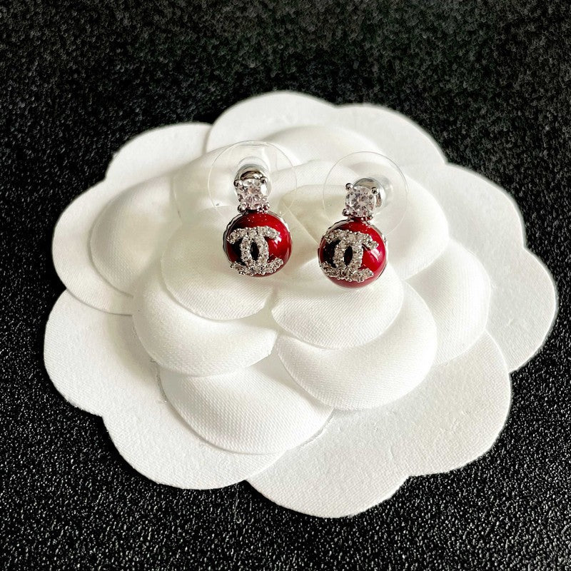18K CC Black Diamond Earrings