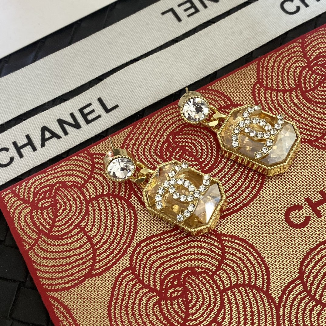 18K CC Crystals Earrings