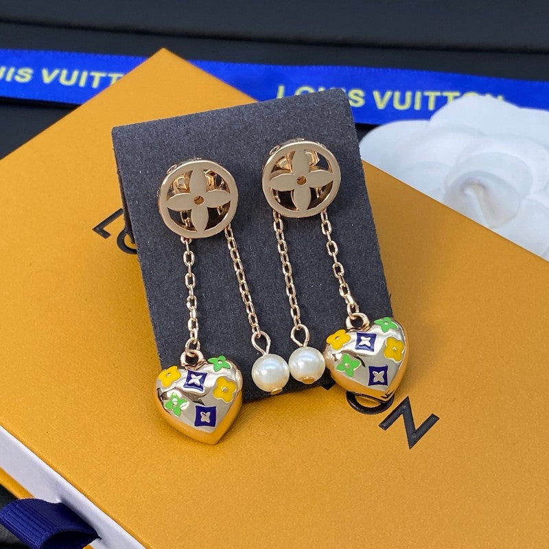 18K Louis Diamond Pearl Drop Earrings