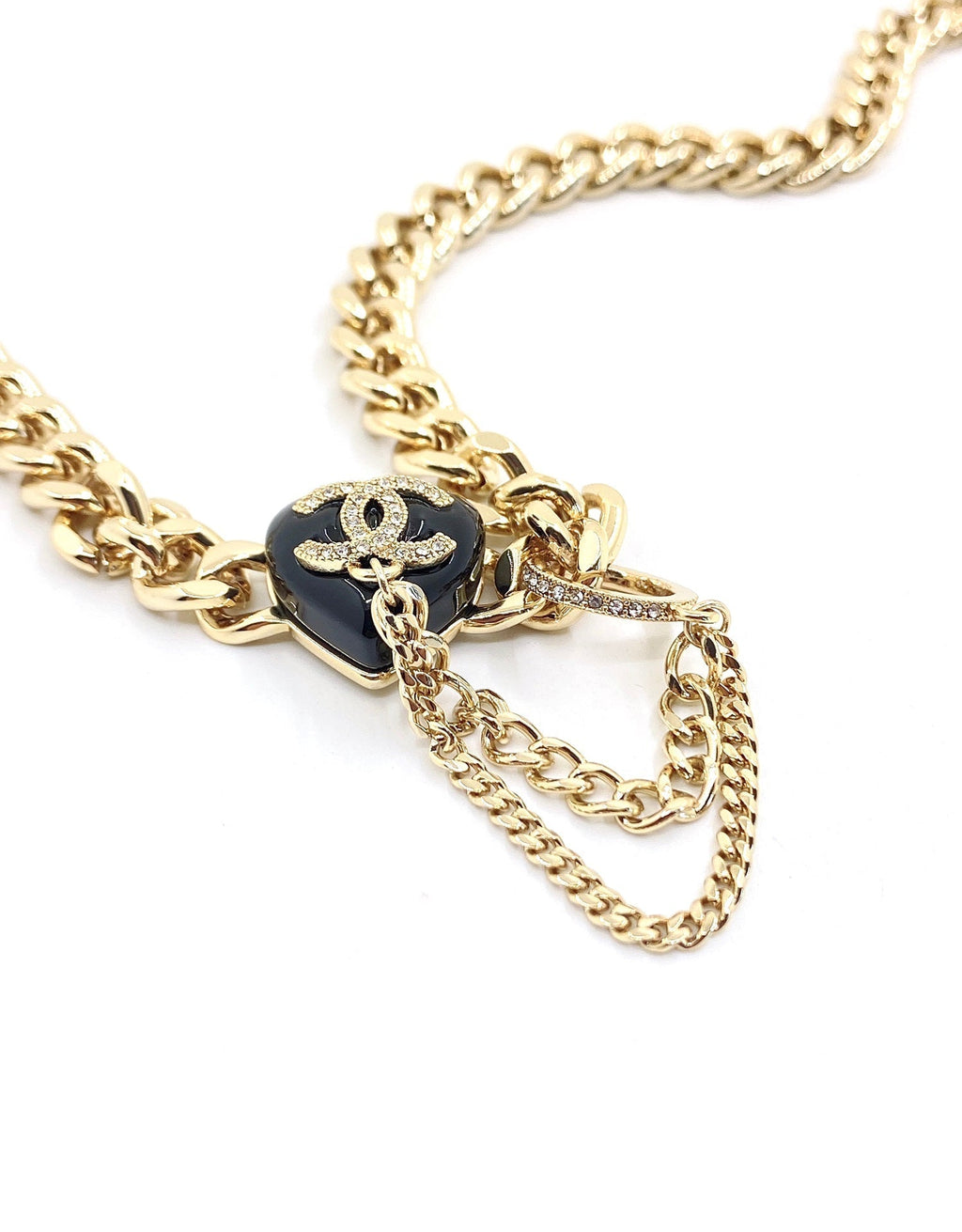 18K CC Black Choker Necklace