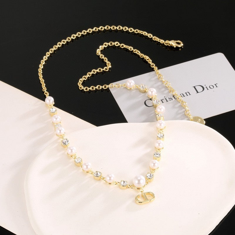18K CD Pearl Chain Necklace