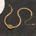 18K CC Gold Choker Necklace