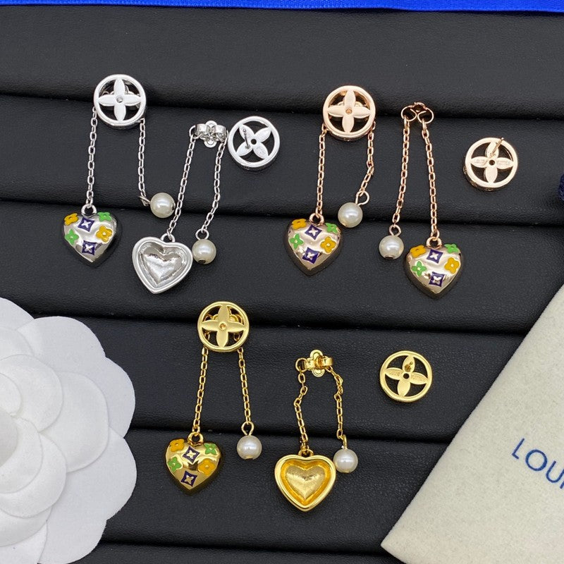 18K Louis Diamond Pearl Drop Earrings