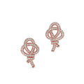 18K T Keys Woven Diamond Earrings