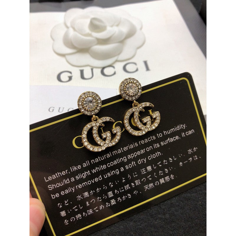 18K GG Crystal Pendant Earrings