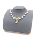 18K CD Butterfly Pearl Chain Necklace