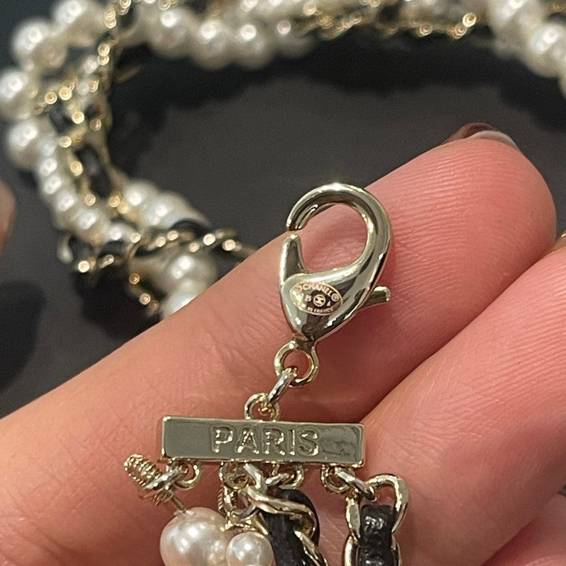 18K CC Pearls Gold Necklace