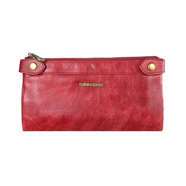 Genuine Leather Zipper Wallet Case