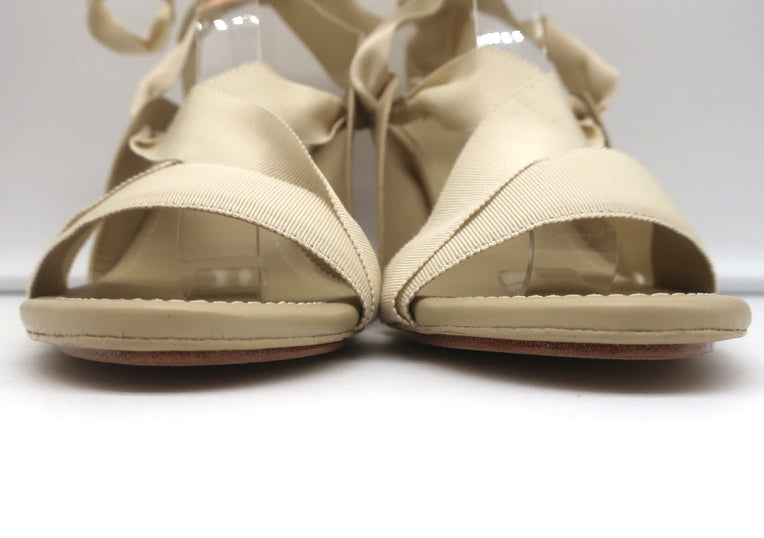 Ulla Johnson Ankle Wrap Sandals Kharis Nude Leather Size 40 Open Toe Heels NEW