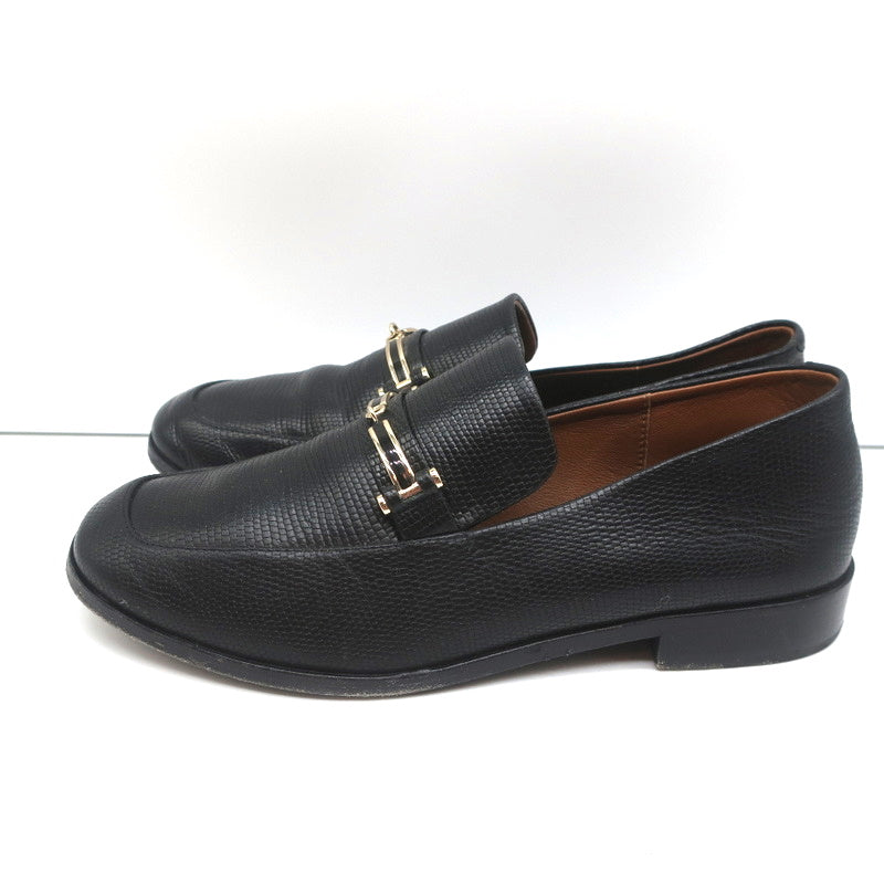 NewbarK Melanie Loafers Black Embossed Leather Size 7.5 Slip-On Flats
