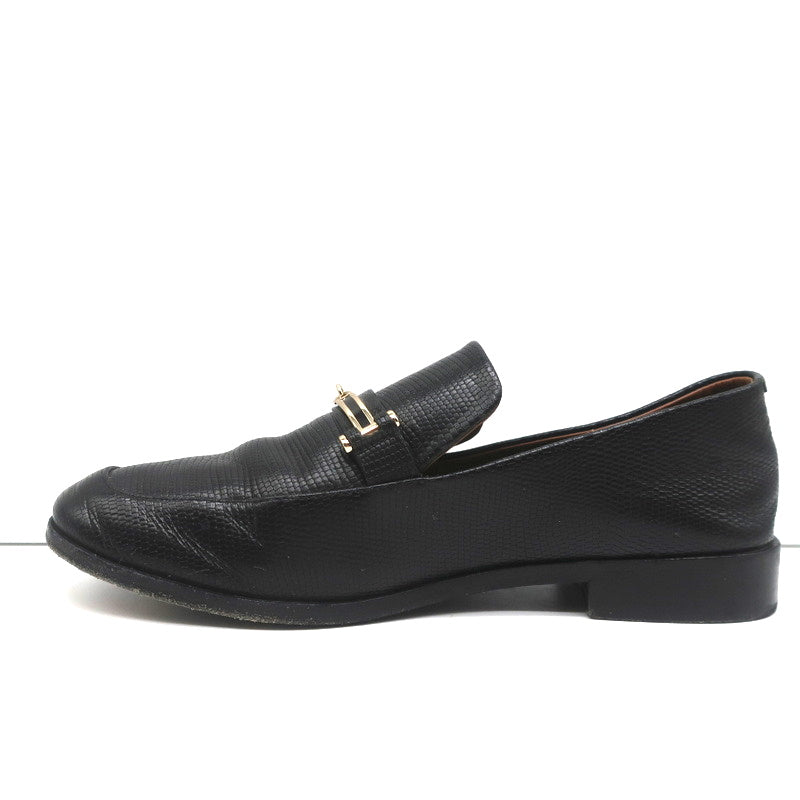 NewbarK Melanie Loafers Black Embossed Leather Size 7.5 Slip-On Flats