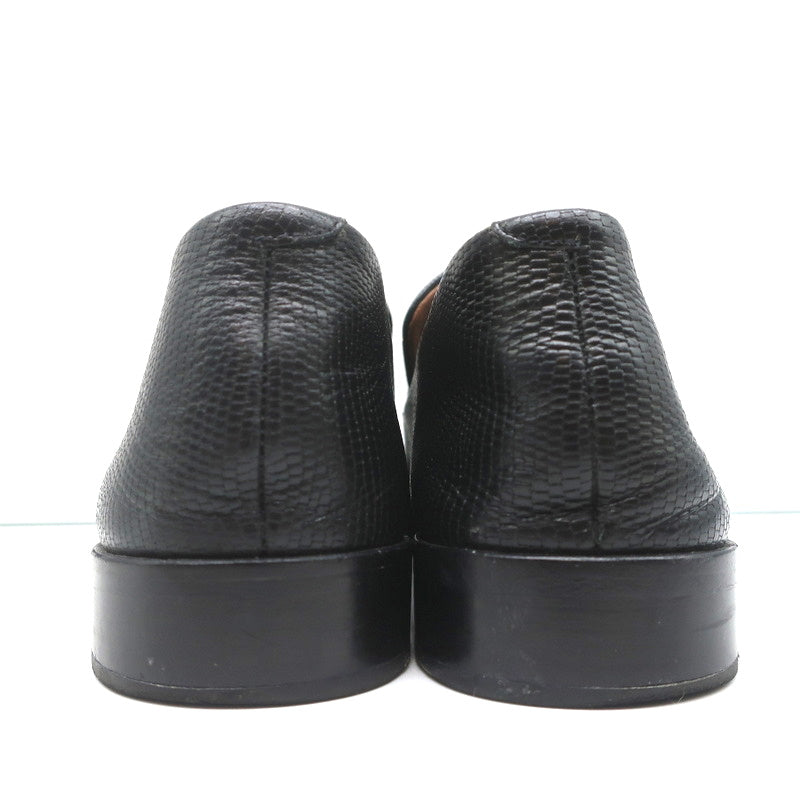 NewbarK Melanie Loafers Black Embossed Leather Size 7.5 Slip-On Flats