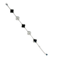 VAN CLEEF VINTAGE ALHAMBRA BRACELET - SILVER/BLACK/SILVER