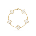 VAN CLEEF VINTAGE ALHAMBRA BRACELET - GOLD/WHITE
