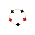 VAN CLEEF VINTAGE ALHAMBRA BRACELET - GOLD/BLACK/RED