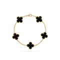 VAN CLEEF VINTAGE ALHAMBRA BRACELET SMALL PENDANTS - GOLD/BLACK