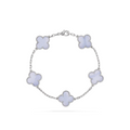 VAN CLEEF VINTAGE ALHAMBRA BRACELET - SILVER/WHITE