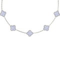 VAN CLEEF VINTAGE ALHAMBRA NECKLACE - SILVER/WHITE